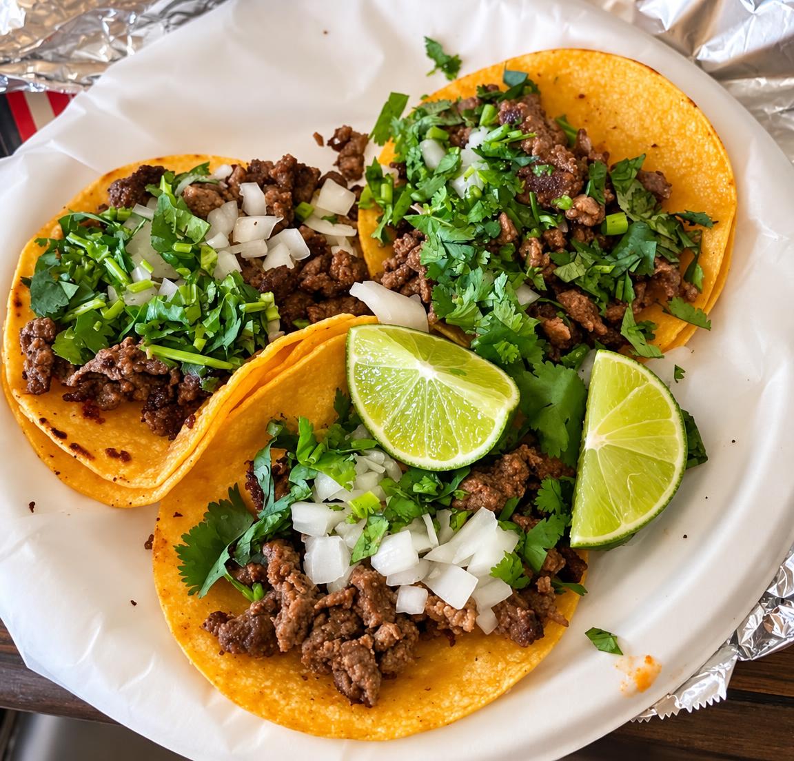 Street tacos with lime